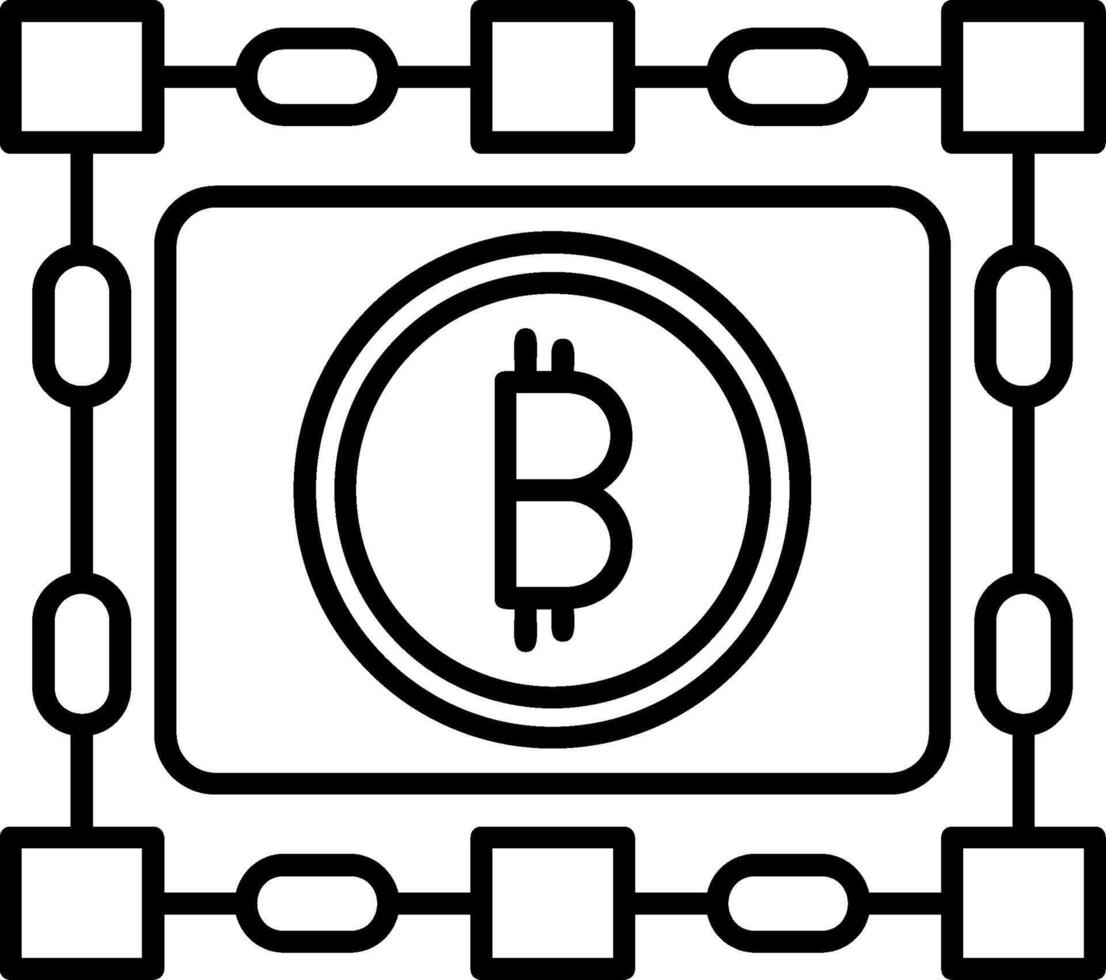 Blockchain Outline Style Icon vector