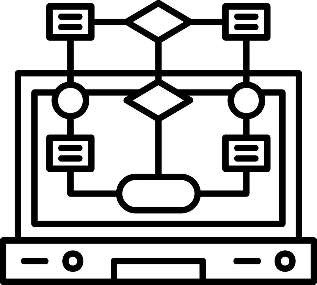 Algorithm Outline Style Icon vector