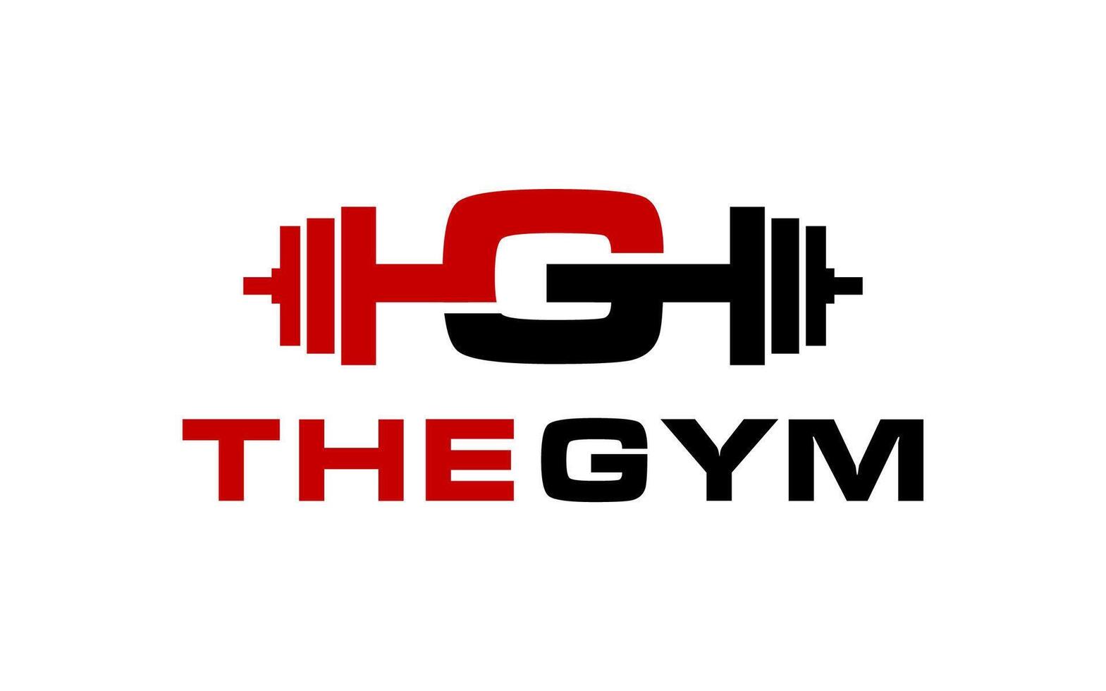 Fitness barbell with initial letter G logo design vector