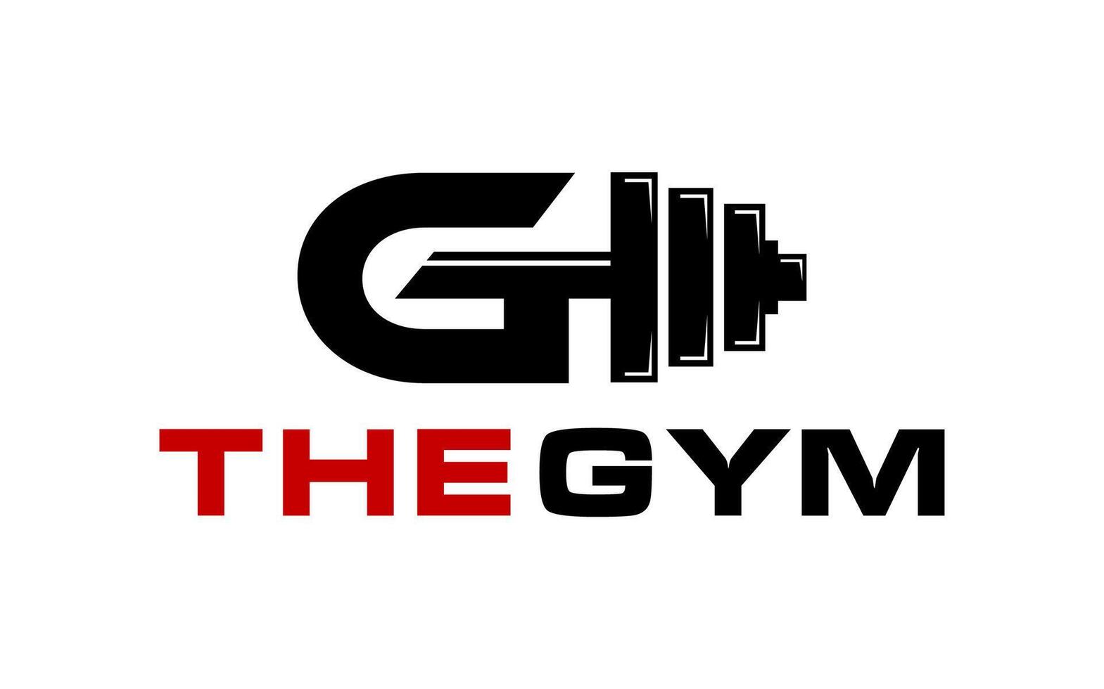 Fitness barbell with initial letter G logo vector