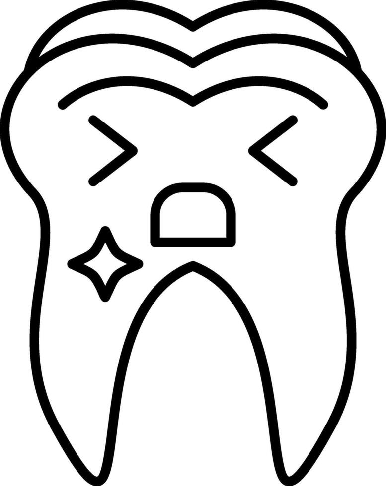 Toothache Outline Style vector