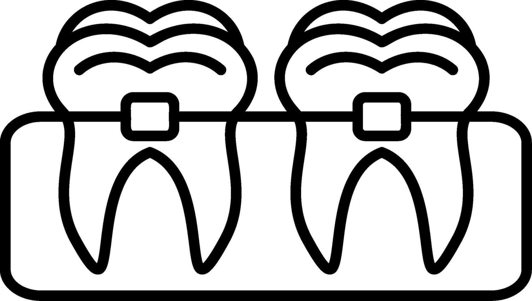 Braces Outline Style Icon vector