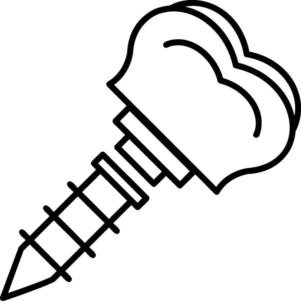Implant Outline Style Icon vector