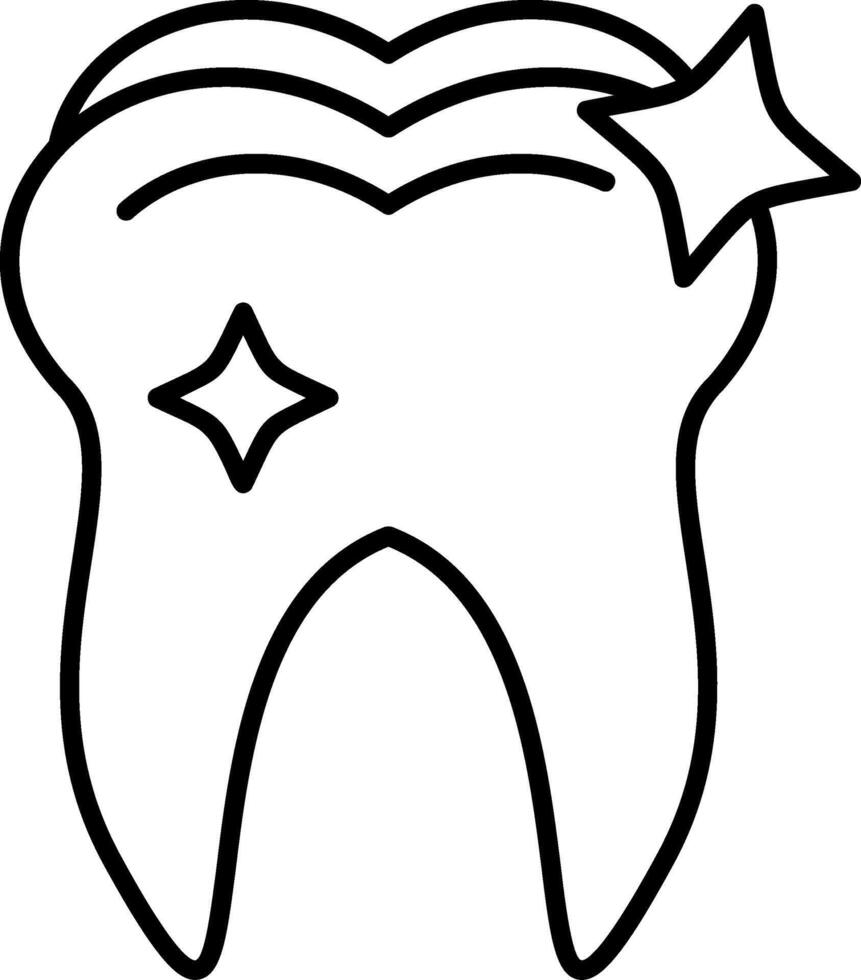 Tooth OutlineStyle icon vector