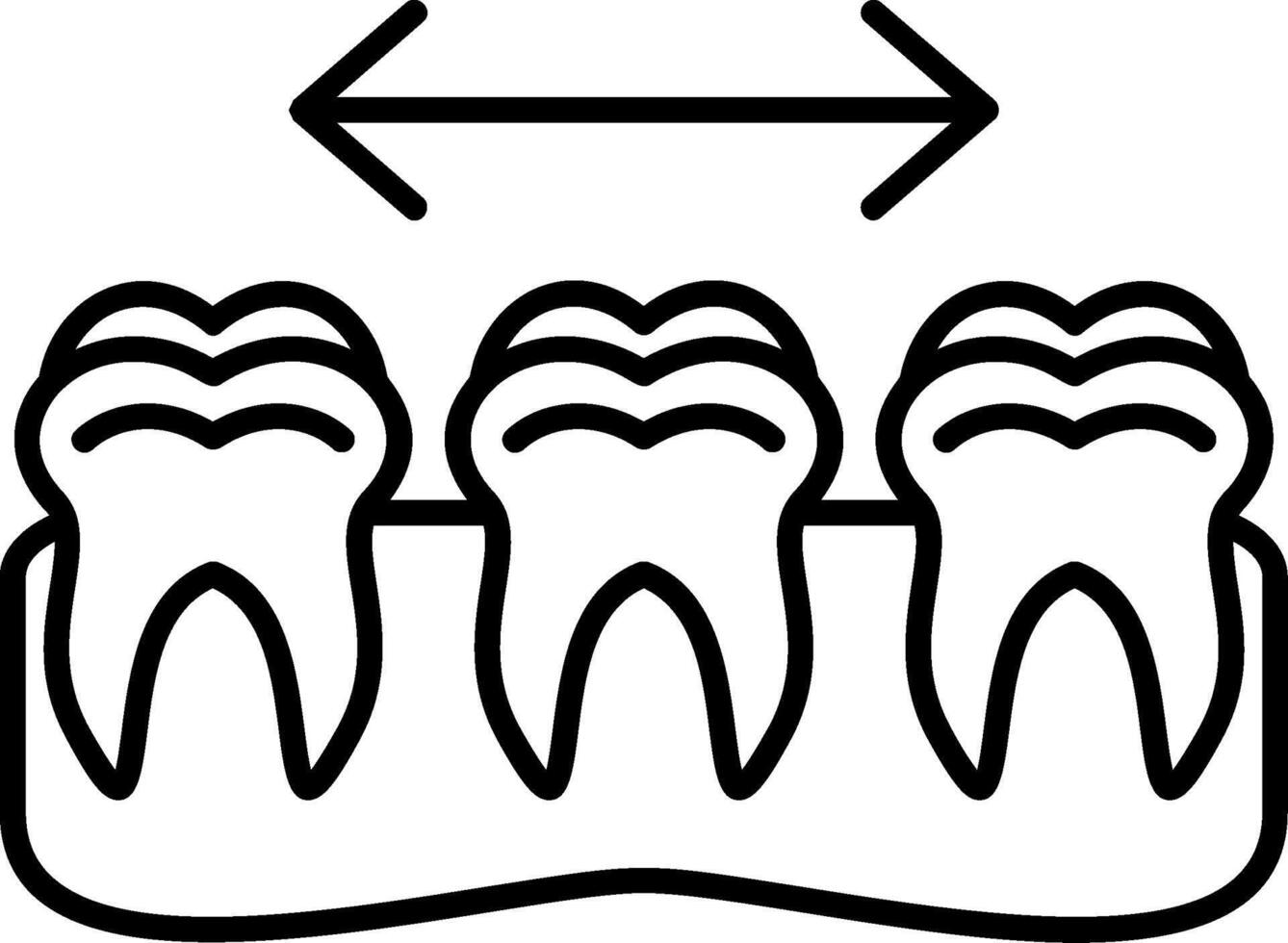 Teeth Outline Style vector