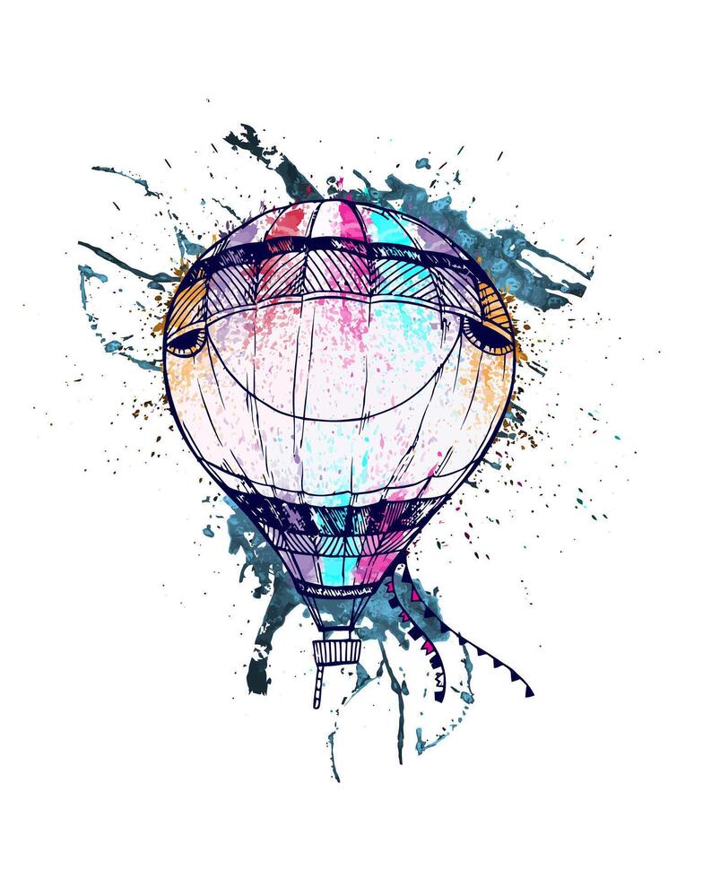 Vibrant Balloon Pop Art Tee Graphic Illustration vector