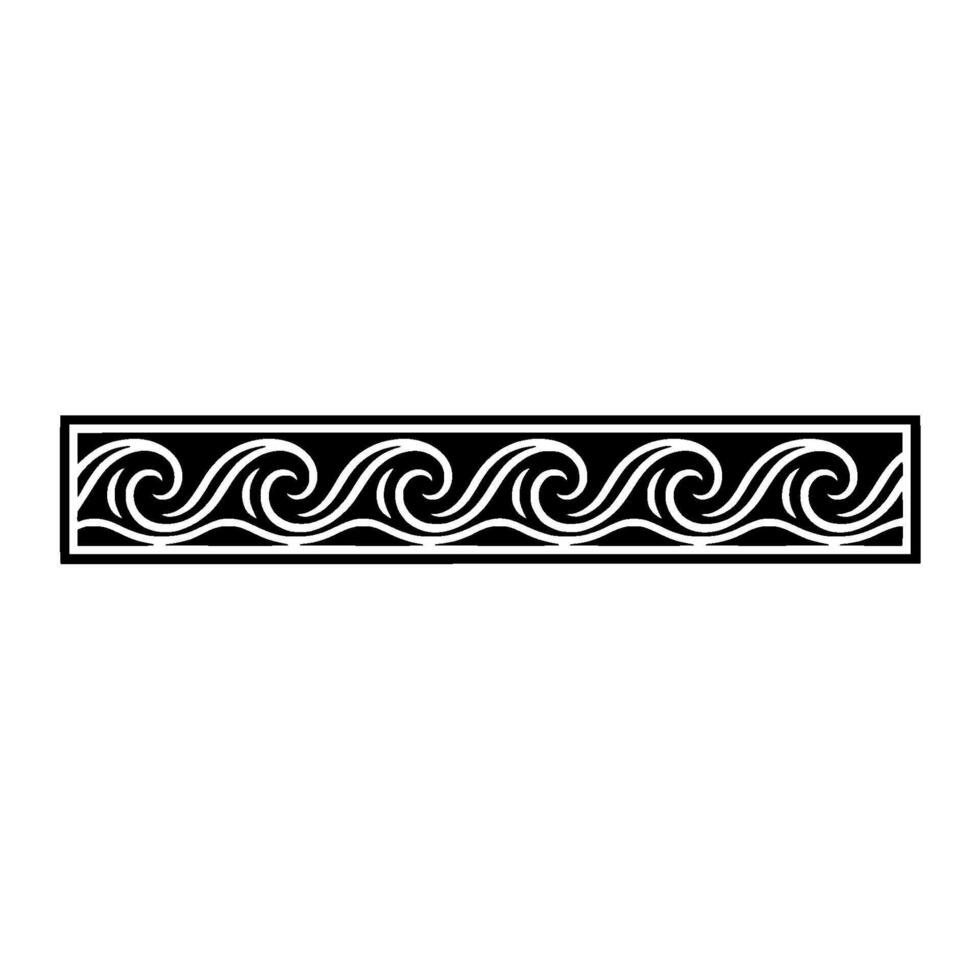 Decorative Wave Border - Black White. vector