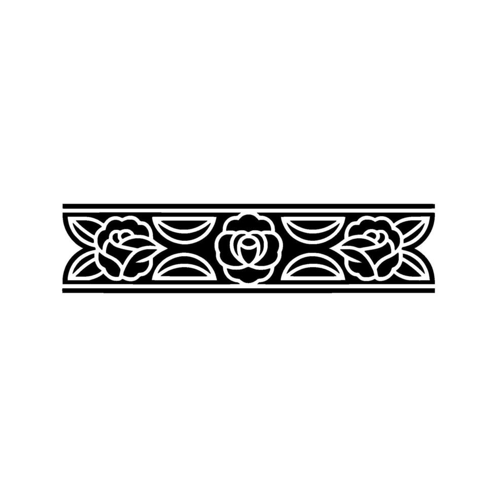 Elegant Floral Border with Radial Burst. vector