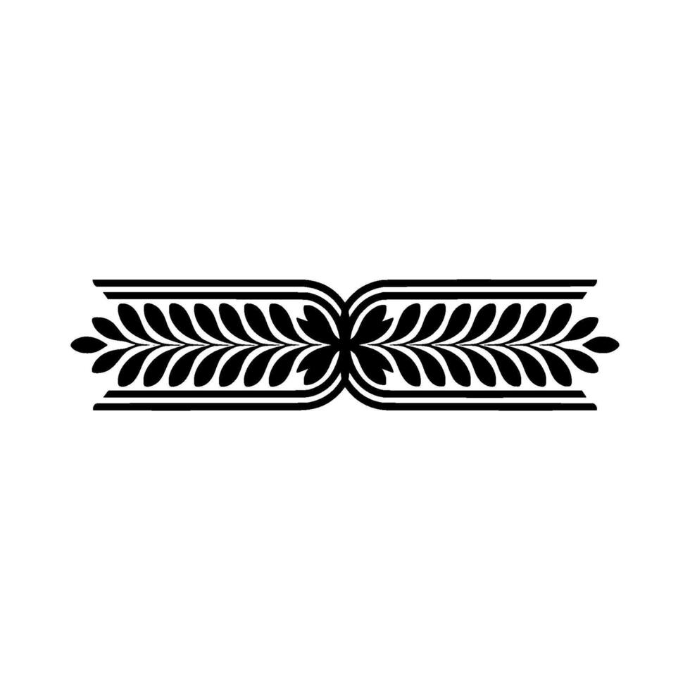 Elegant Black Leaf Border on Gradient Background - Illustration. vector