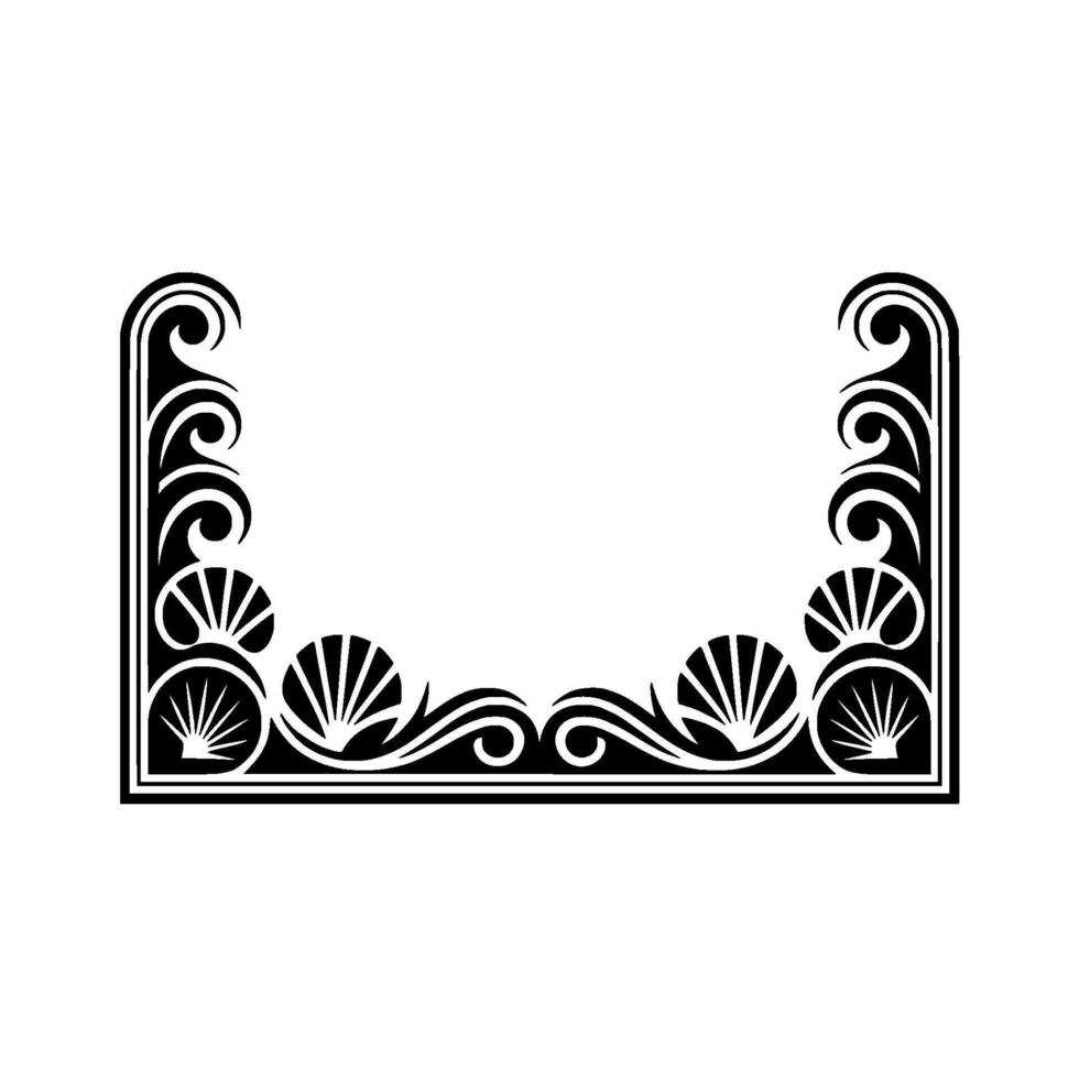 Elegant Art Deco Border Frame in Black and White. vector
