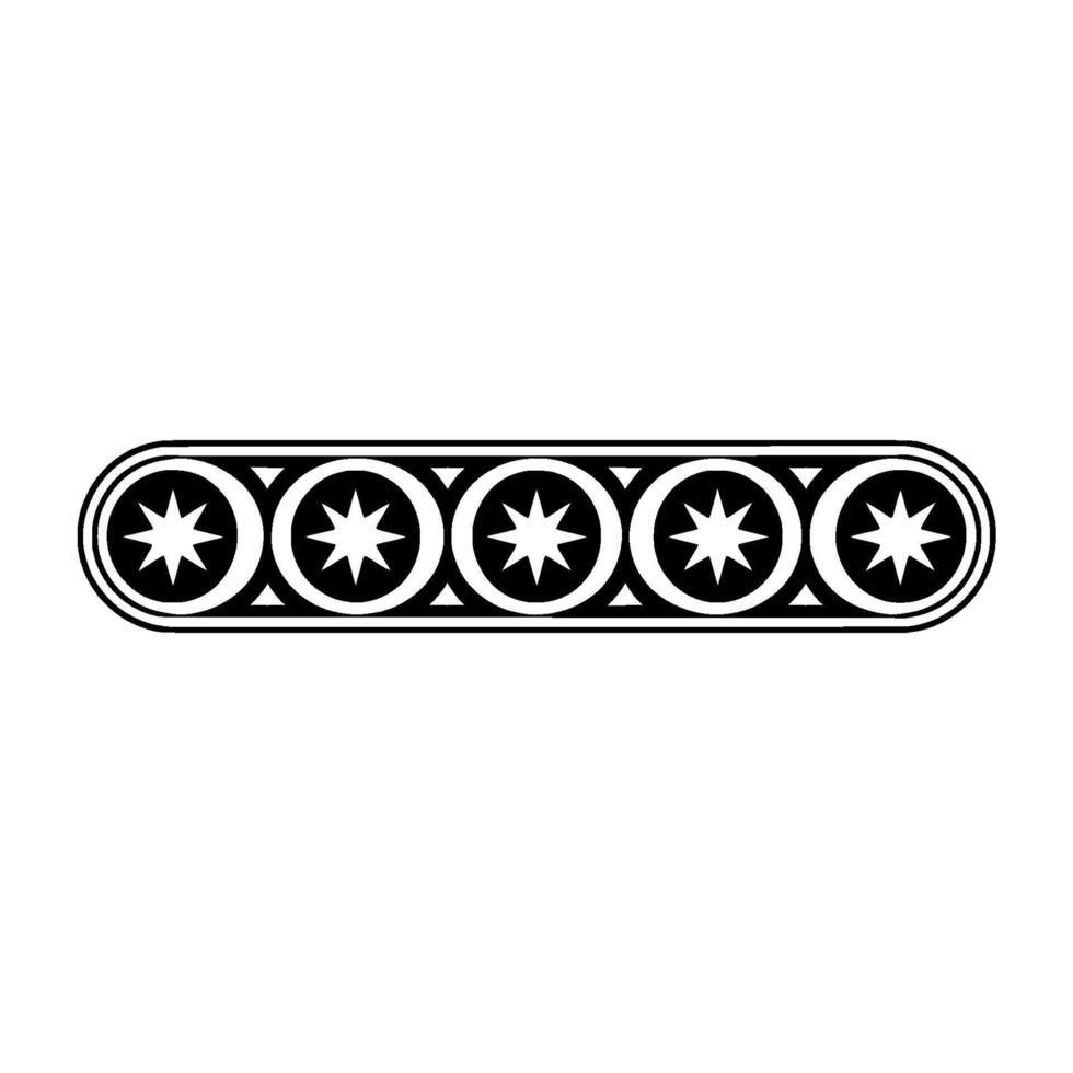 Black White Star Ornament - Minimalist Element. vector