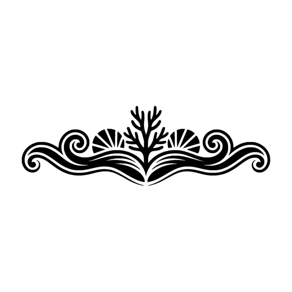 Ornamental Border Black and White Nature-Inspired. vector