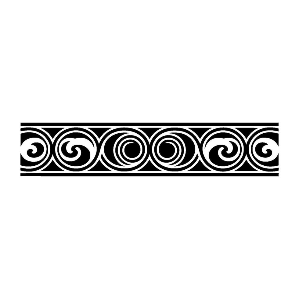 Decorative Scrollwork Border Black and White Swirl Pattern. vector