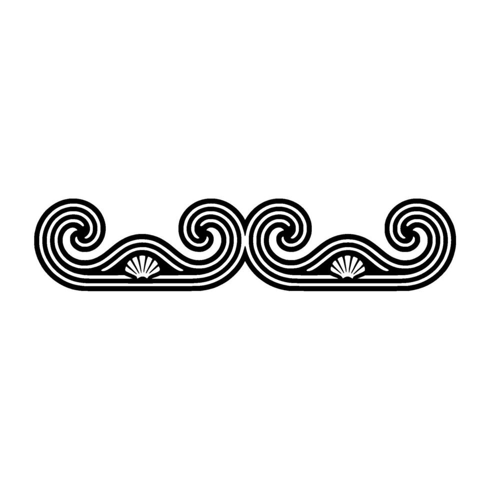 Elegant Swirl Ornament Black and White Decorative Border Element. vector