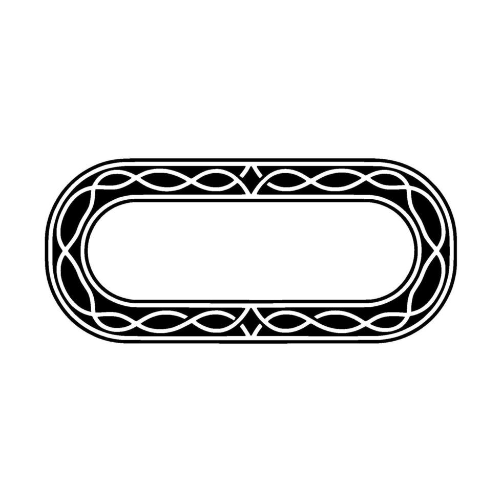 Elegant Decorative Oval Frame Black and White. vector