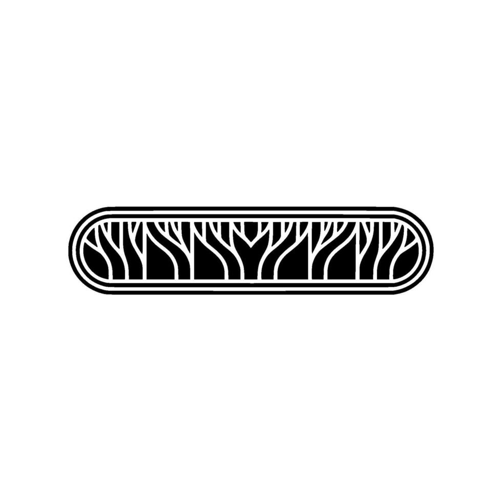 Minimalist Abstract Black and White Trees in Rounded Rectangle vector