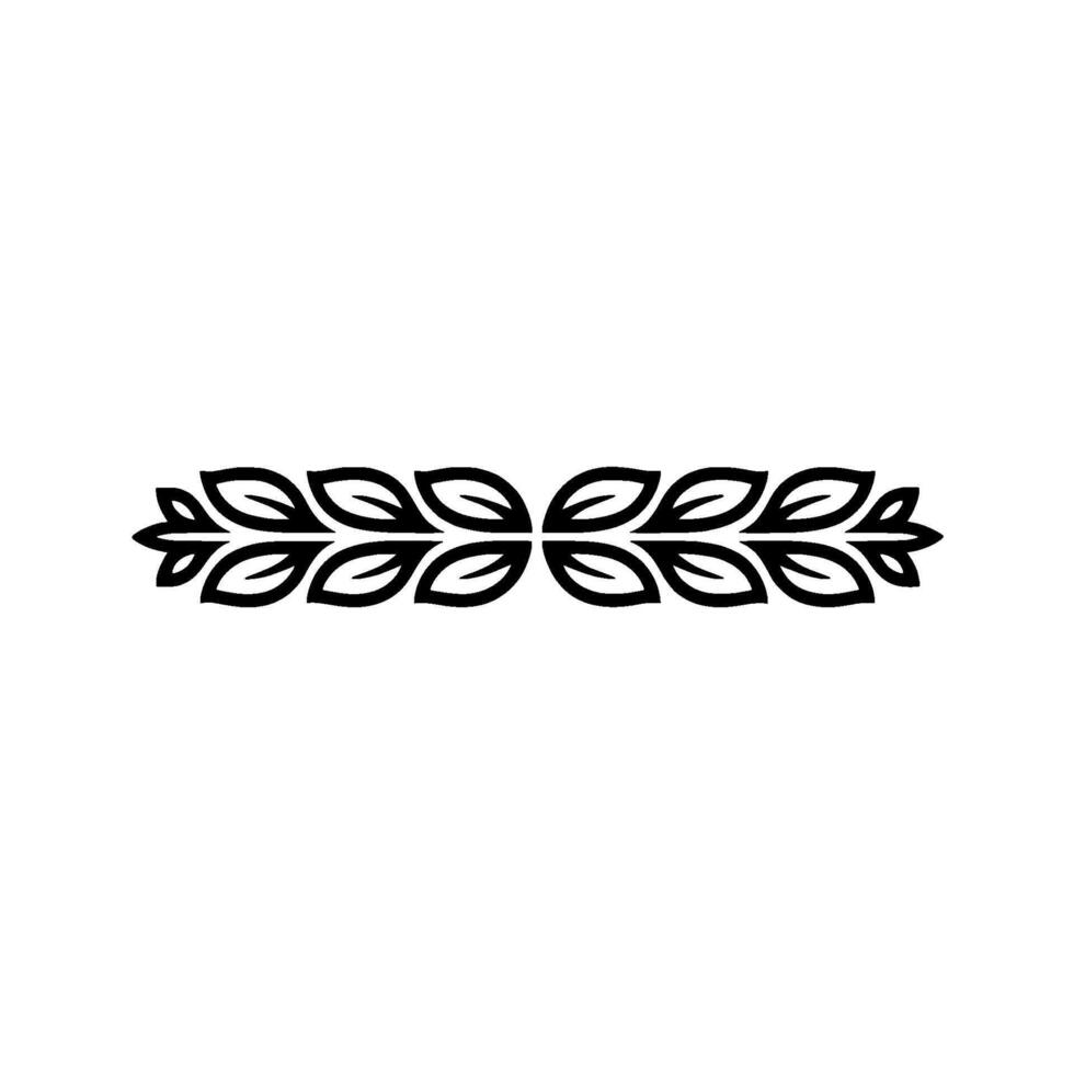 Minimalist Black Leaf Motif on White, Decorative Border vector