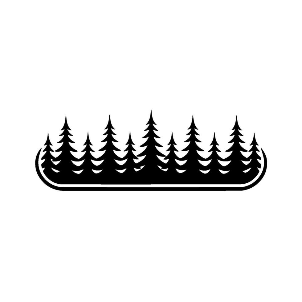 Minimalist Forest Silhouette Border vector