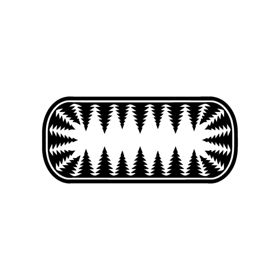 Abstract Pine Forest Border on White Background vector