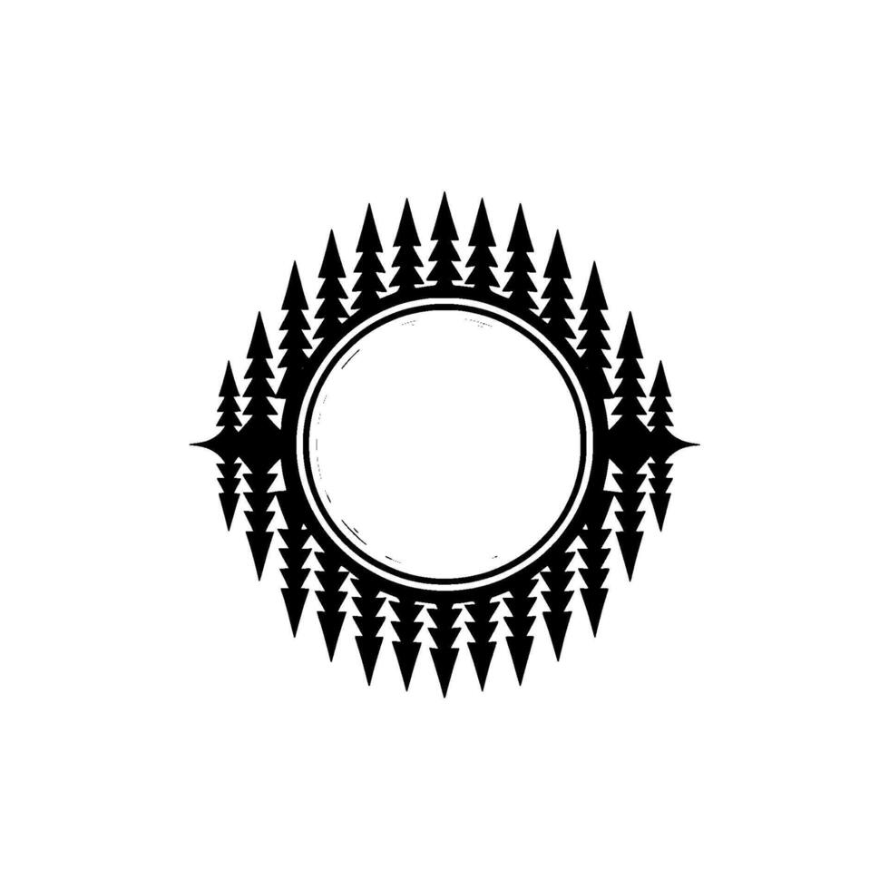 Minimalist Forest Badge Geometric Tree , Blank Space, Elegant vector