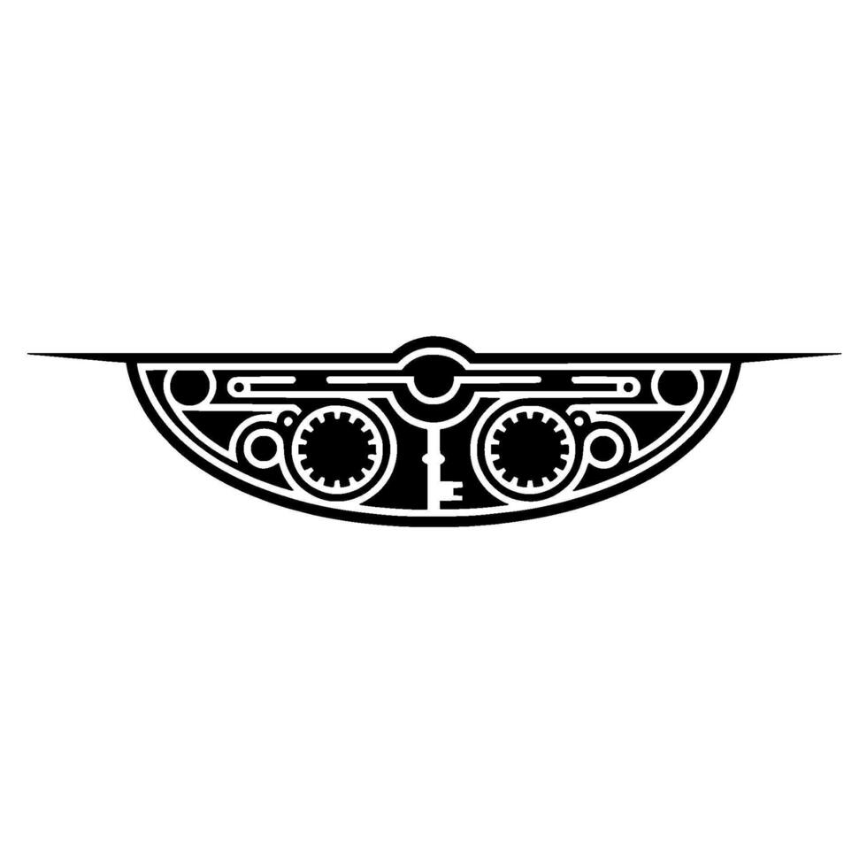 Abstract Geometric Symmetry Black and White Minimalist vector
