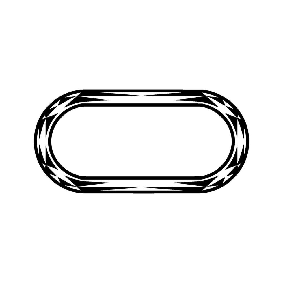 Geometric Oval Frame with Geometric Detailing on a Light Background vector