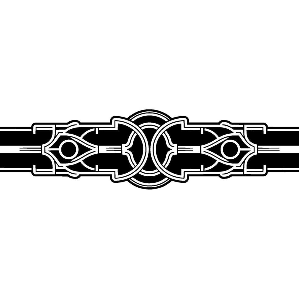 Art Deco Ornament - Black White Geometric Border vector
