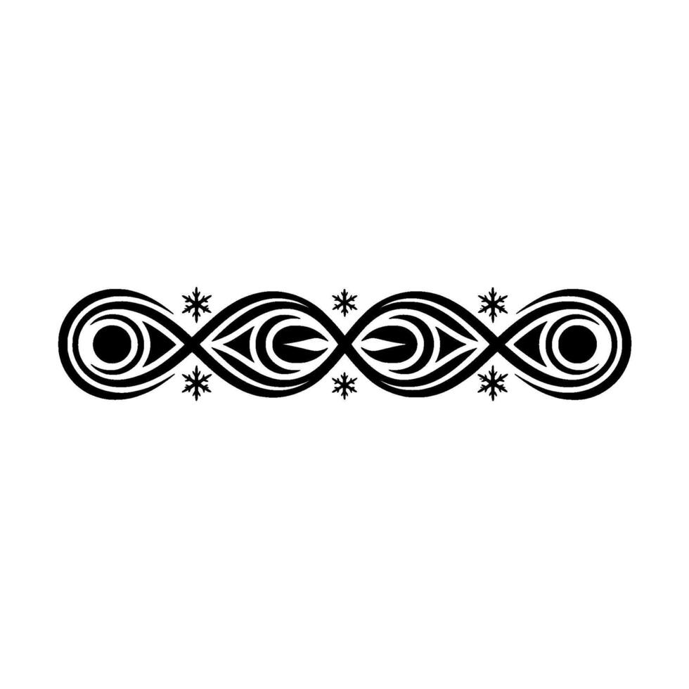 Abstract Eye Motif Border Ornament, Black White vector