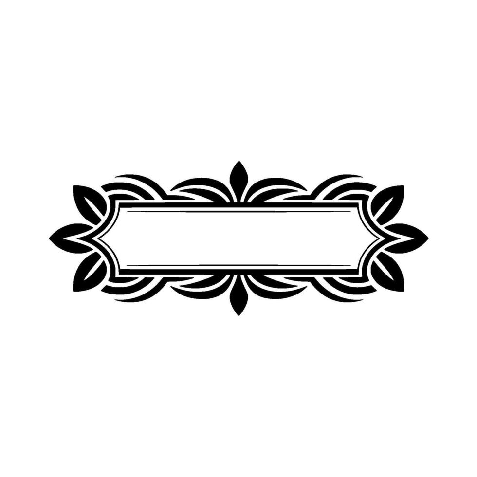 Decorative Vintage Frame, Elegant Black on White Backdrop vector