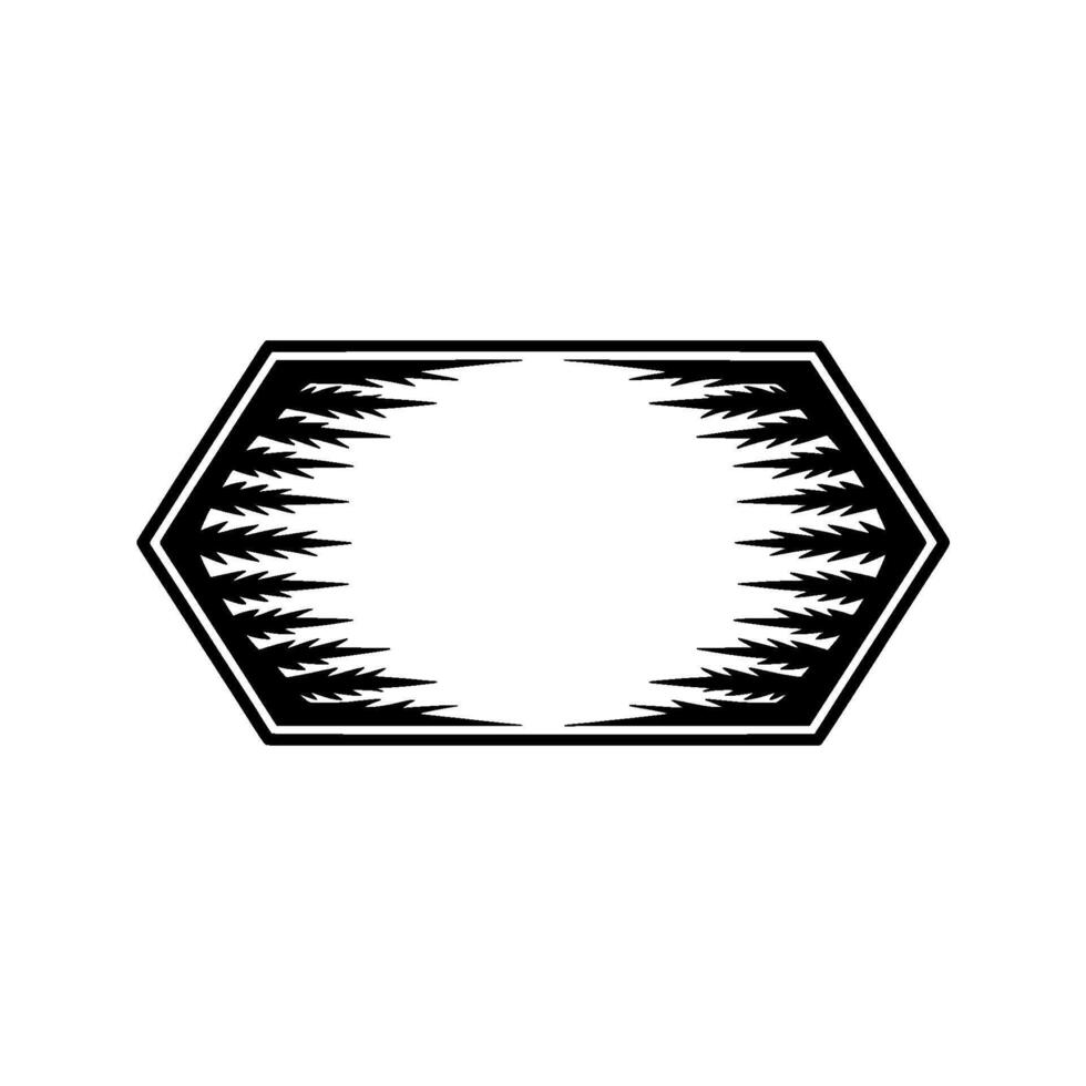 Geometric Black and White Pine Tree Frame, Minimalist vector