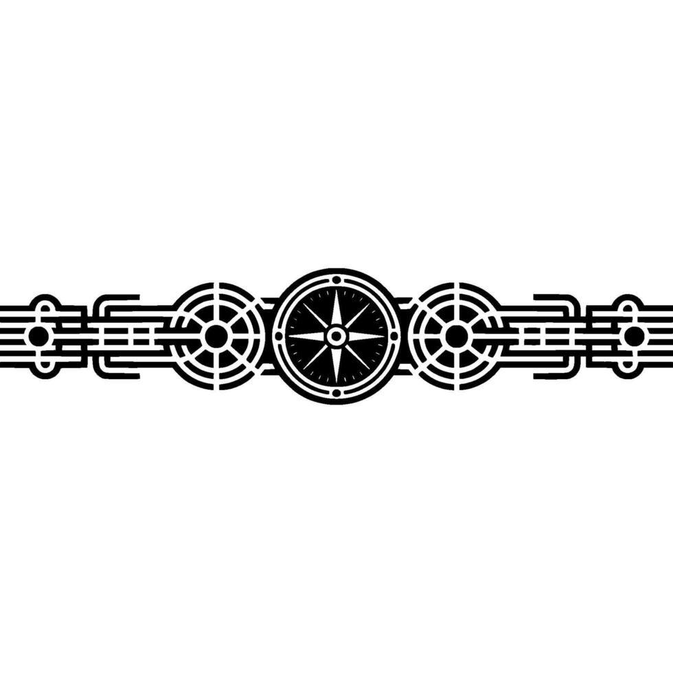 Elegant Compass Rose Border Illustration, Minimalist vector
