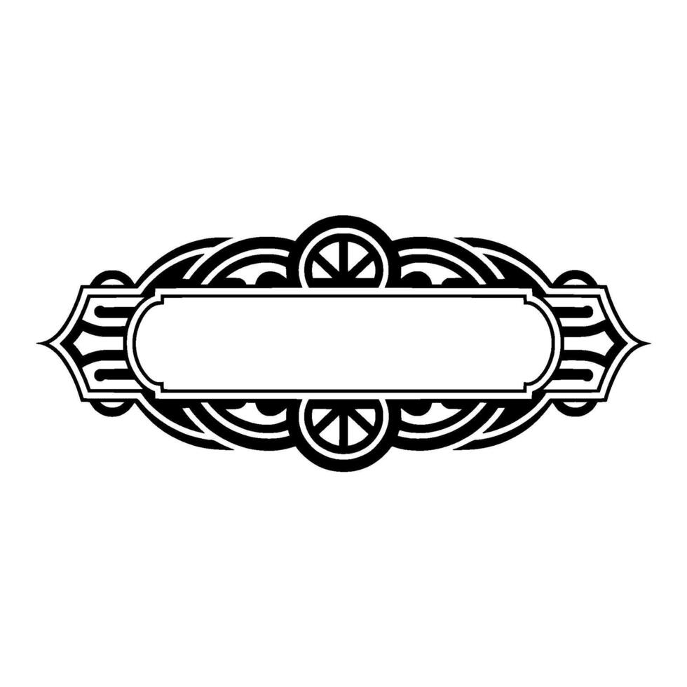 Decorative Art Deco LabelBadge - Black White vector
