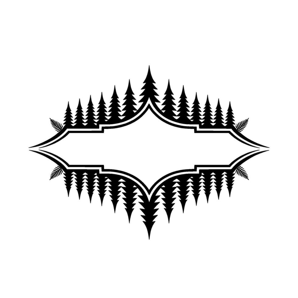 Elegant Forest Frame Black and White Nature vector