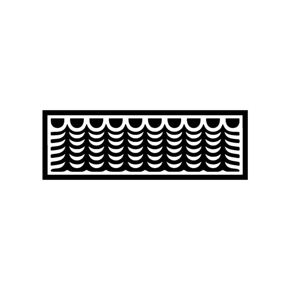 Abstract Decorative Border with Wavy Pattern - Black and White vector