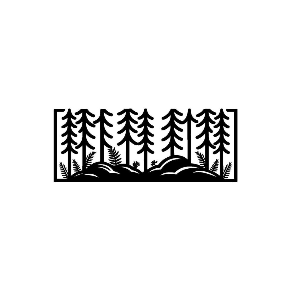 Minimalist Forest Silhouette, Nature-Inspired vector