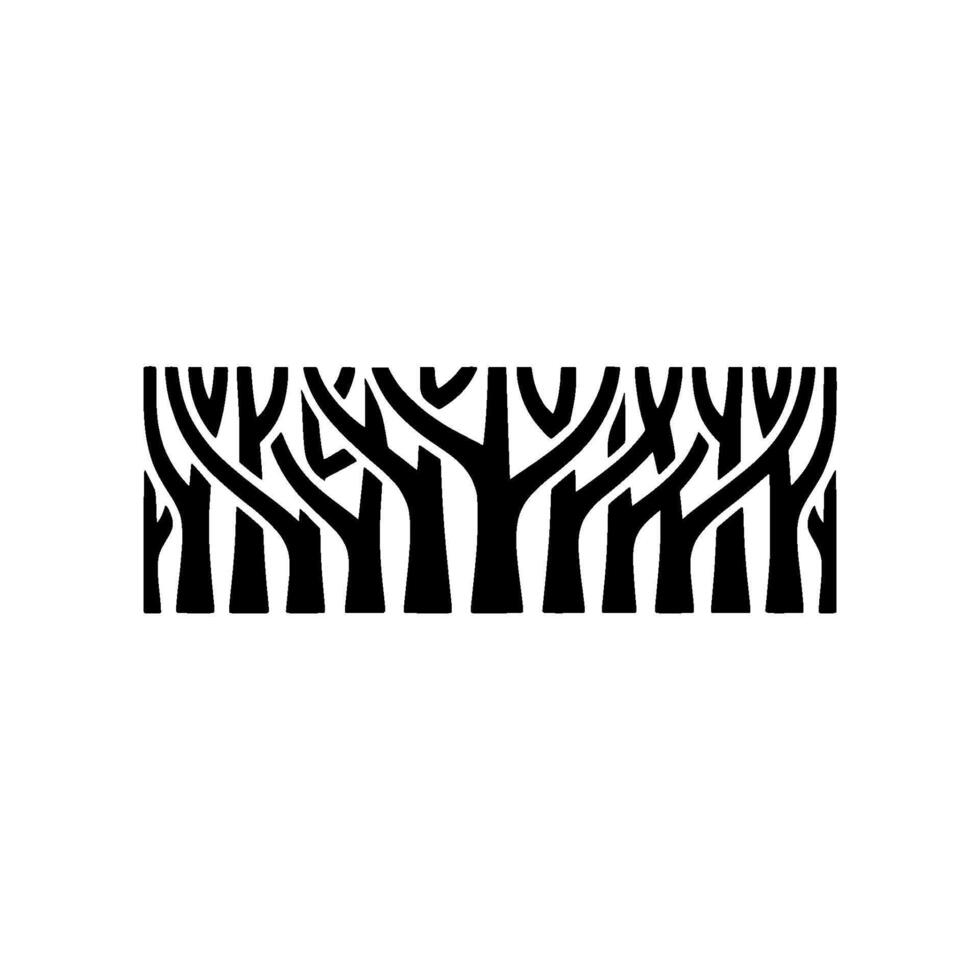 Minimalist Forest Silhouette Black Trees on Gradient Background vector