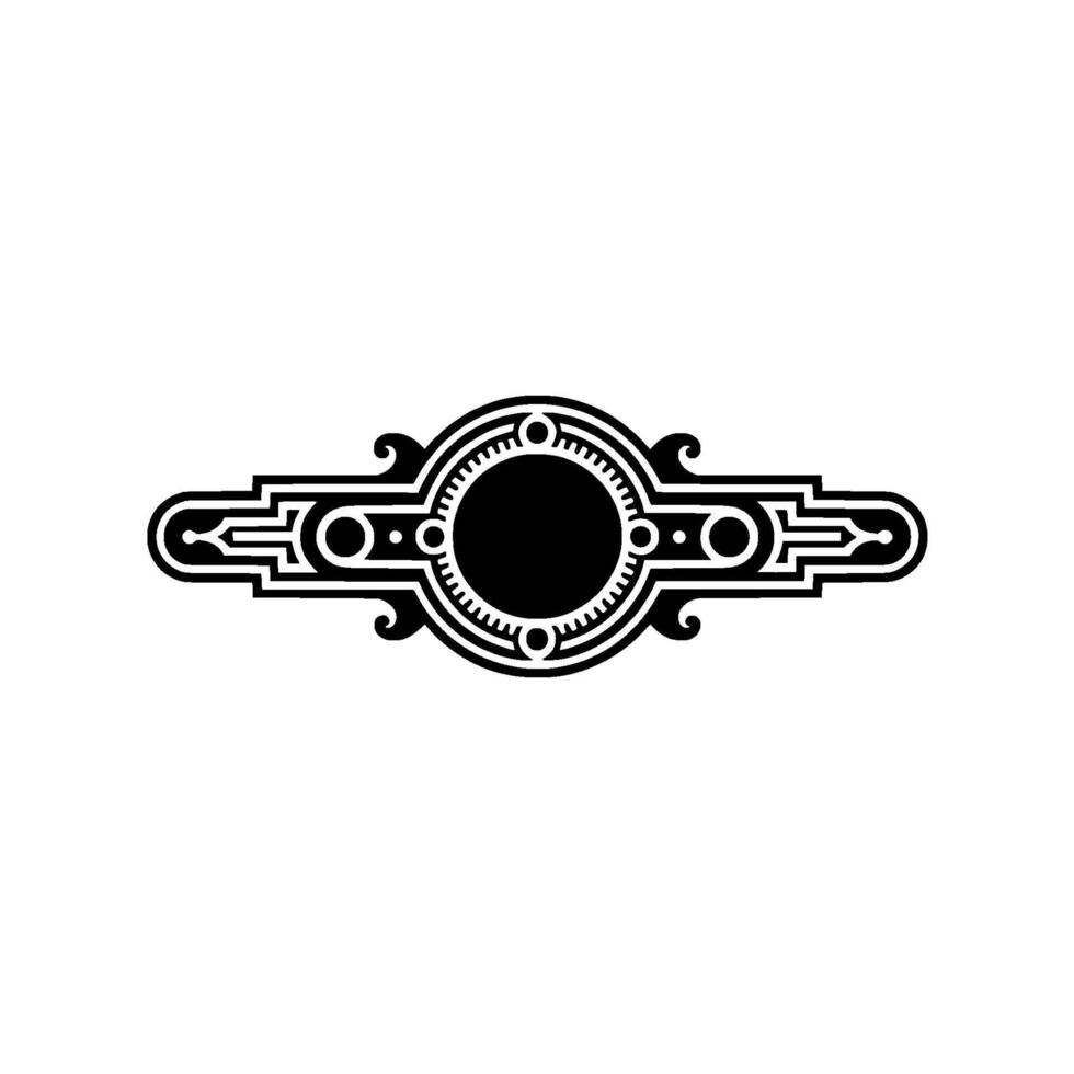 Art Deco Emblem Geometric Ornament on Light Background vector