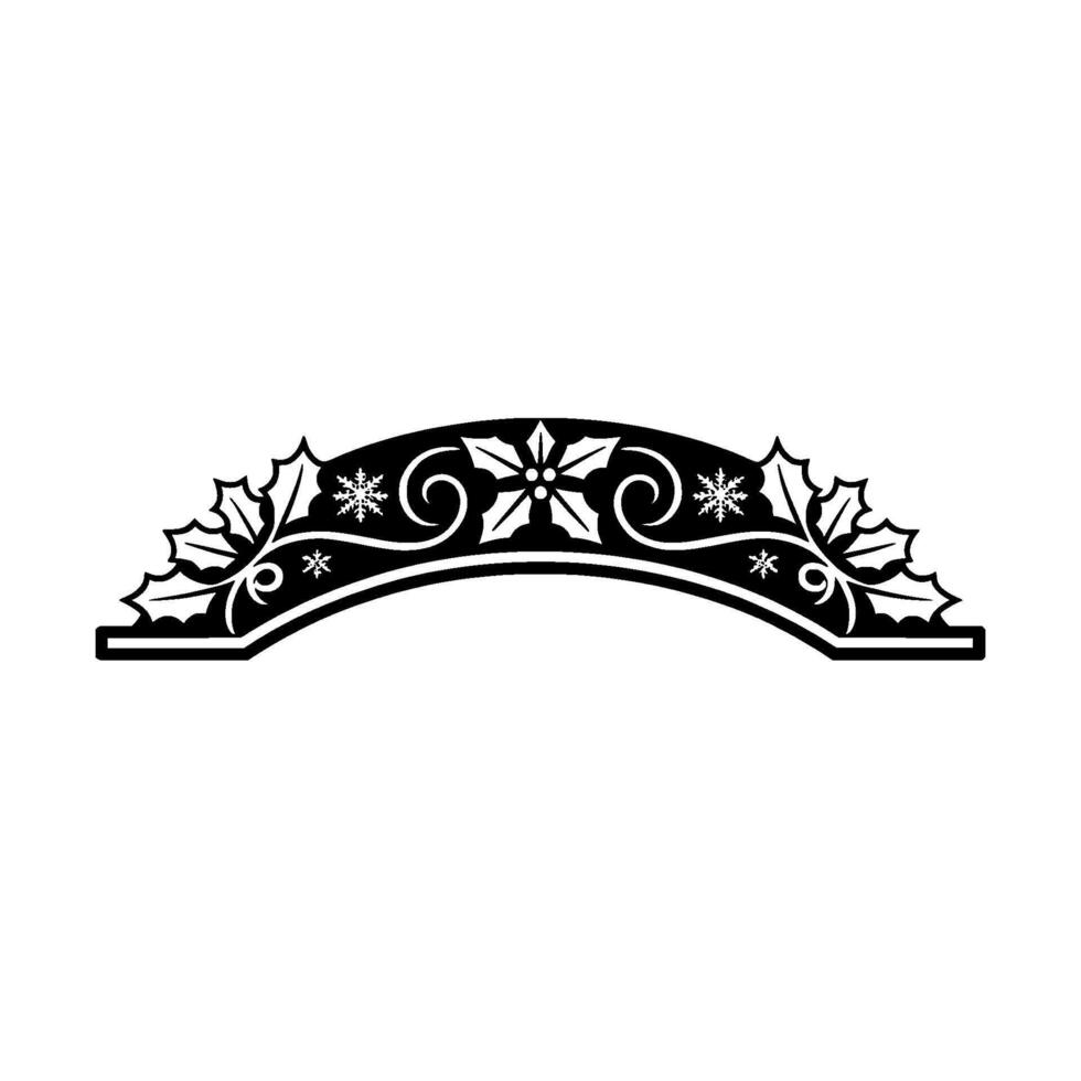 Festive Black and White Christmas Arch Element vector
