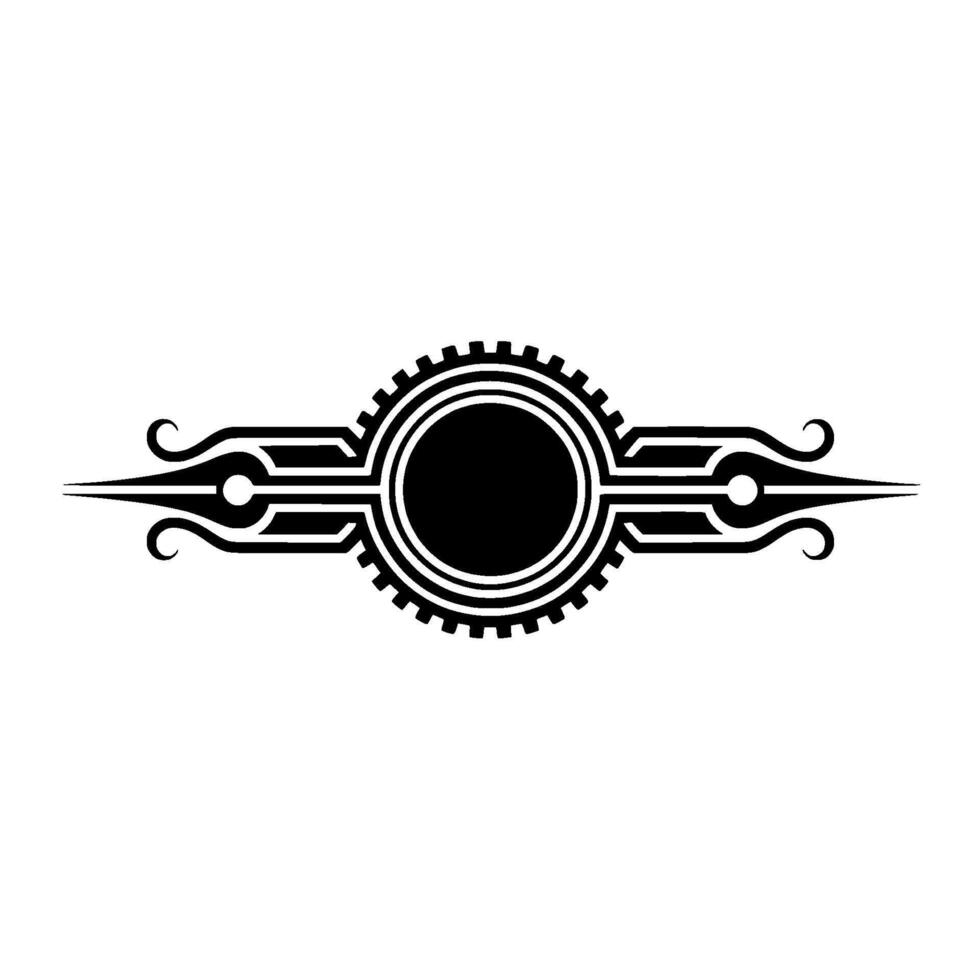 Abstract Black and White Emblem Element vector