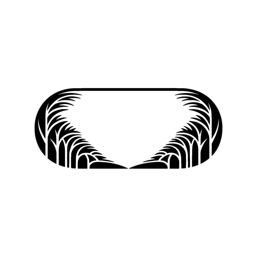 Minimalist Forest Border in Black and White vector