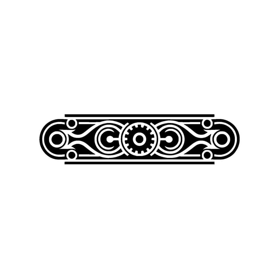 Geometric Ornament - Black and White Decorative Border vector