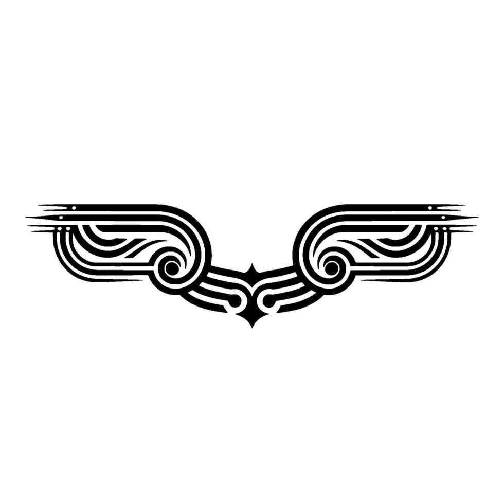 Elegant Abstract Wing in Black White vector