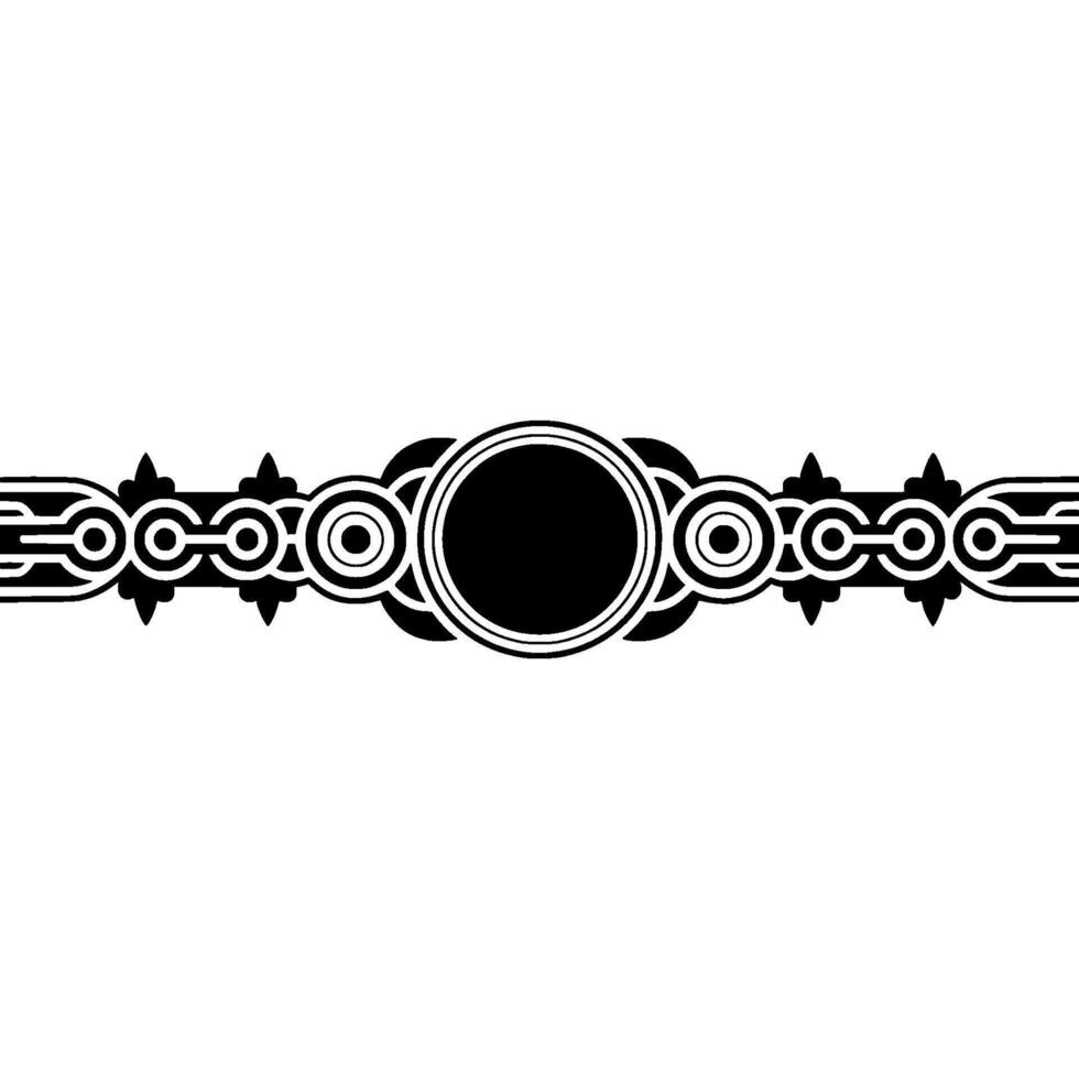 Minimalist Geometric Ornamental Border in Black White vector