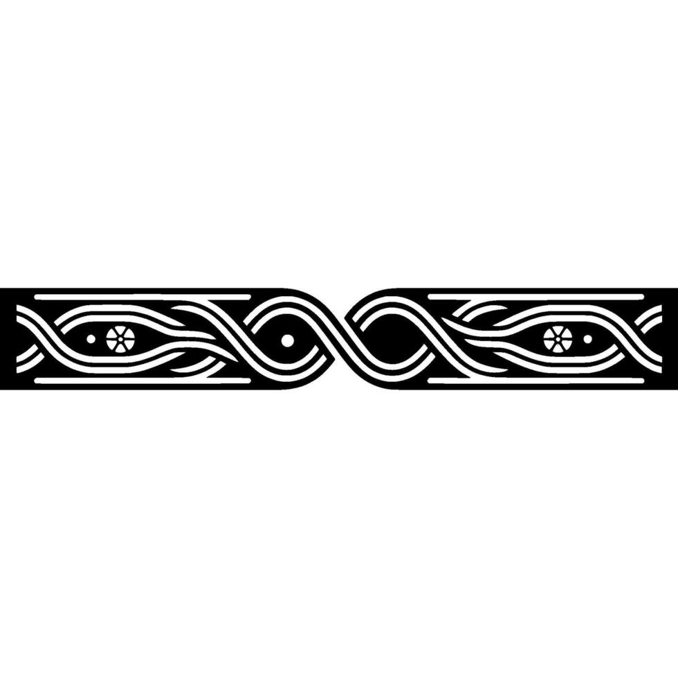 Celtic Knotwork Border on White, Symmetrical Ornament vector