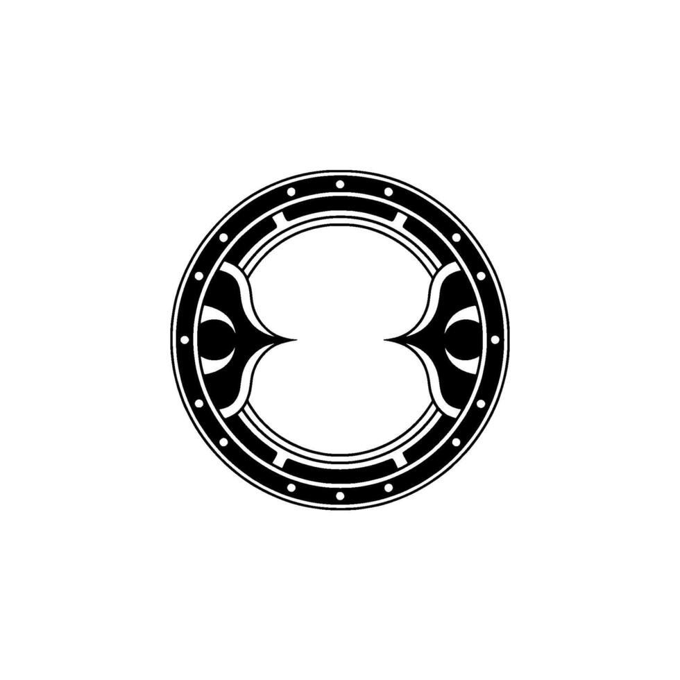 Intricate Geometric Circular Ornament, Minimalist Black and White vector