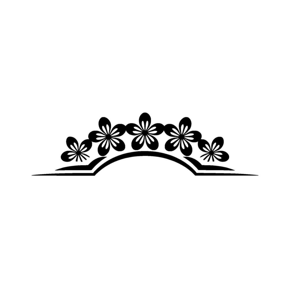 Floral Arch - Black White, Minimalist Ornament vector