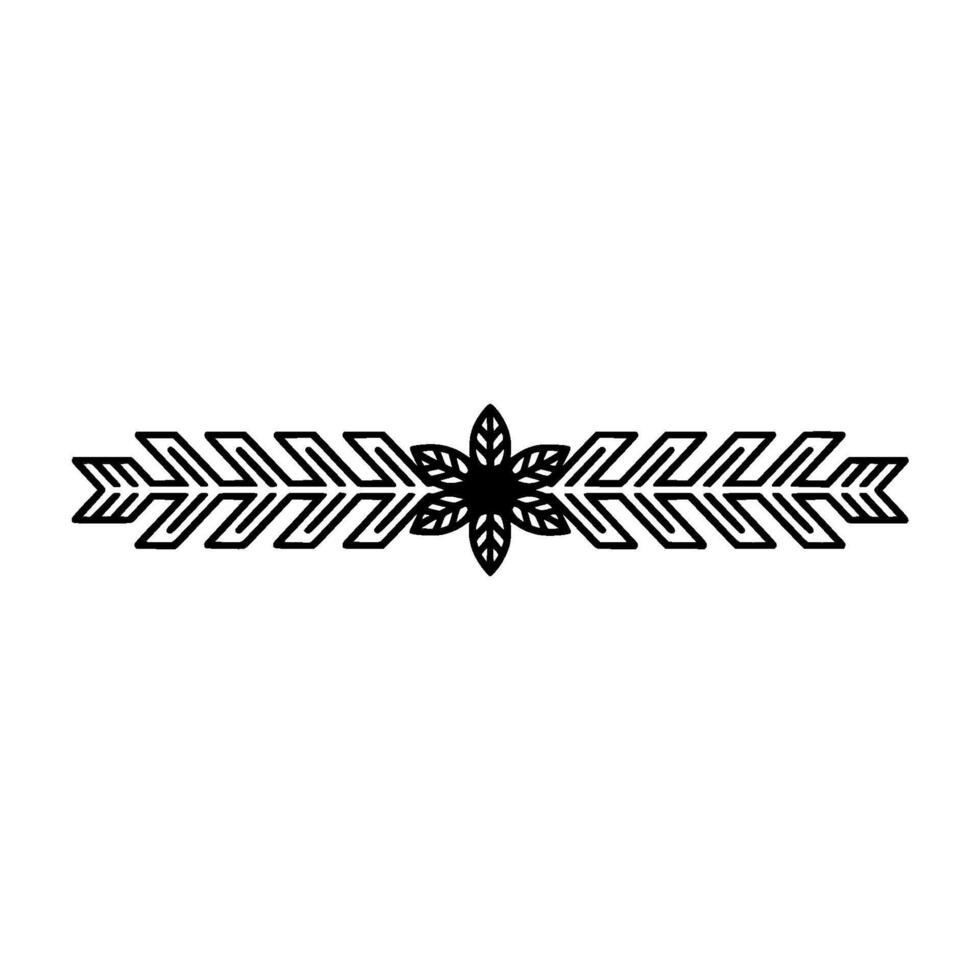 Geometric Christmas Border with Poinsettia Element vector