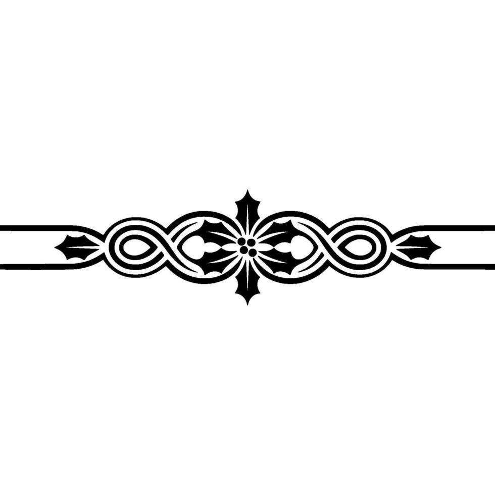 Elegant Black White Ornament with Holly Accents vector