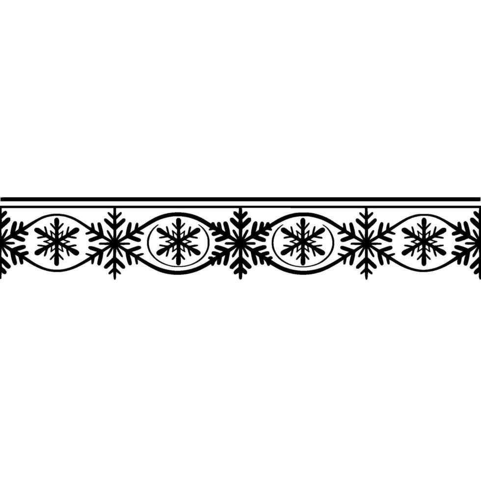 Snowflake Border on White Background, Decorative Art vector
