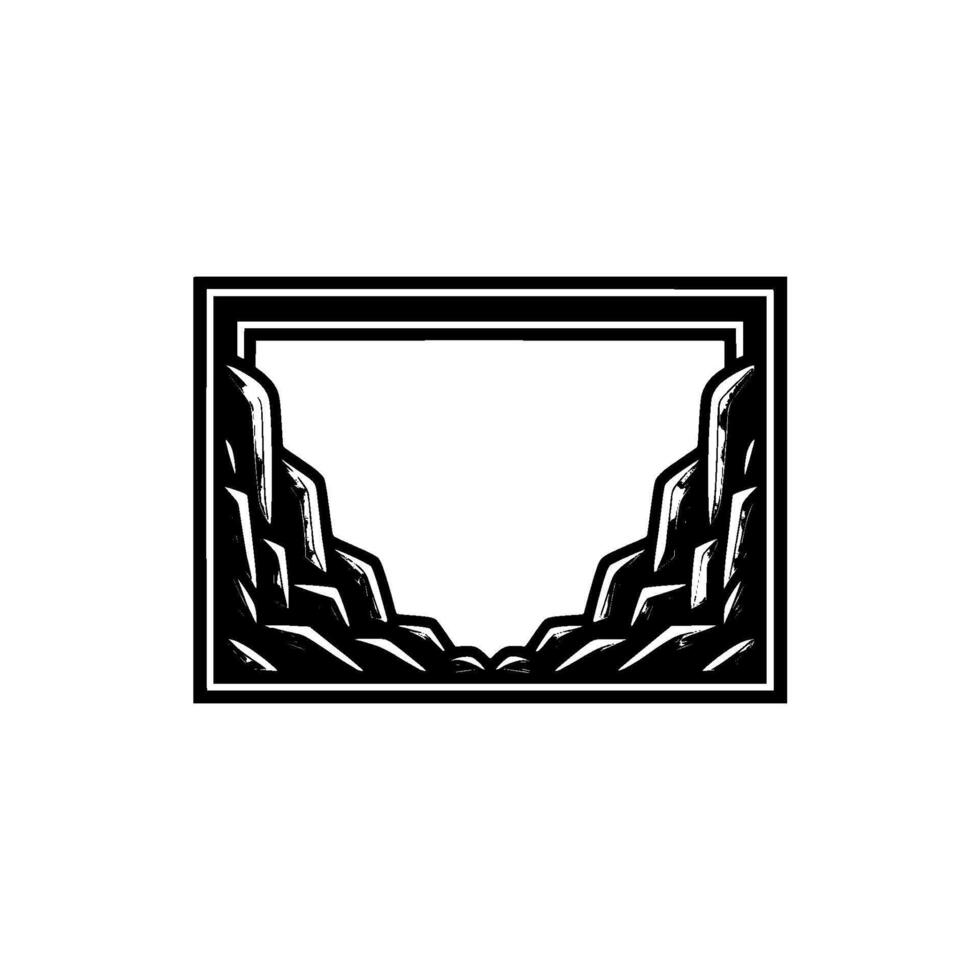 Mountain Frame Illustration, Geometric Style vector